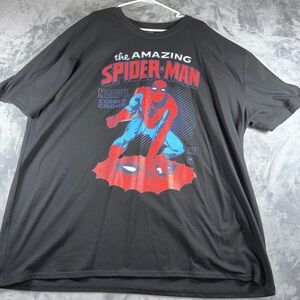 Marvel Black Tee with Blue and Red Spider-Man Graphic